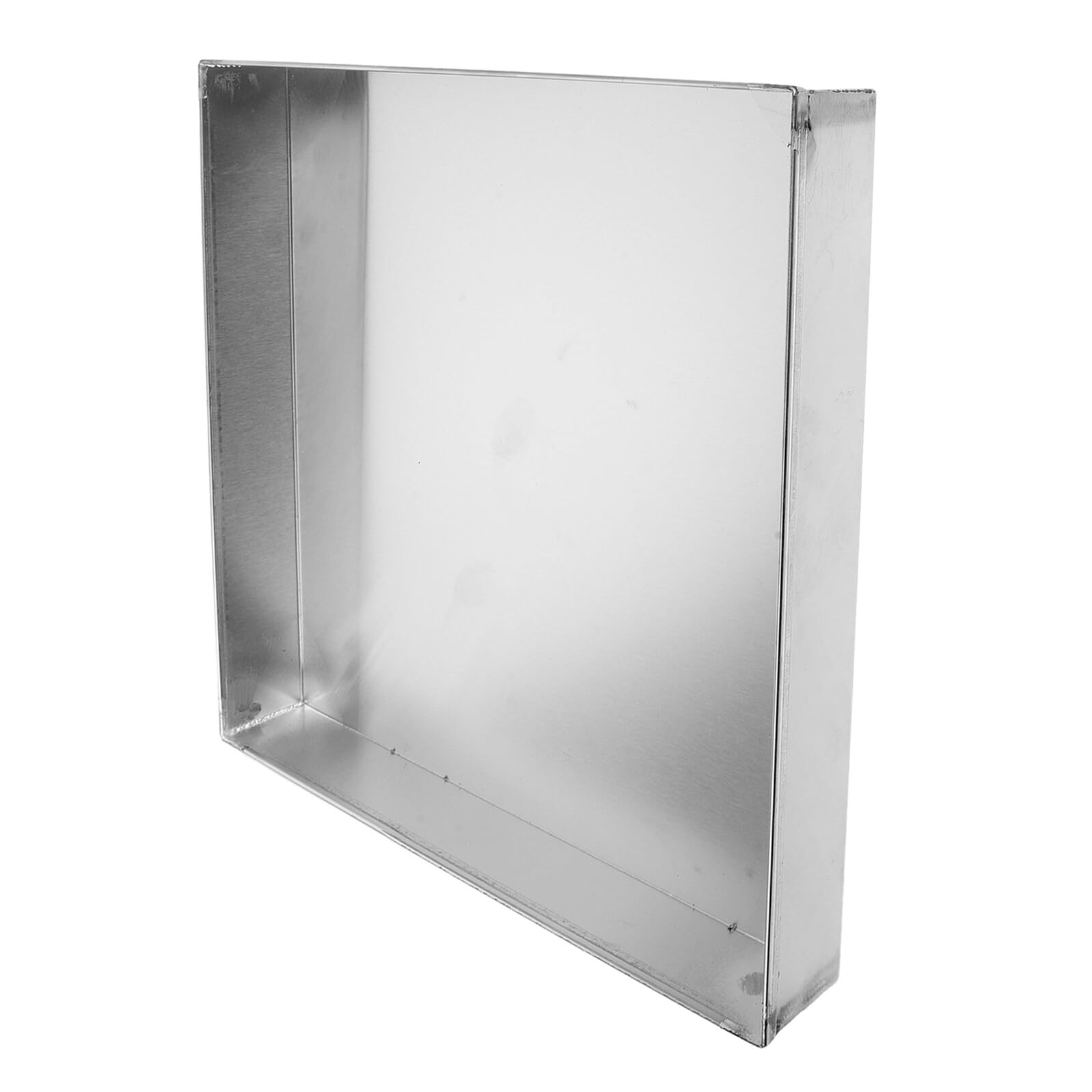 SUPVOX Stainless Steel Rectangular Plant Drip Tray 40x40x5cm Heavy Duty Flower Pot Saucer with Raised Edge for Indoor and Balcony Planters Waterproof Spill Catch Pan