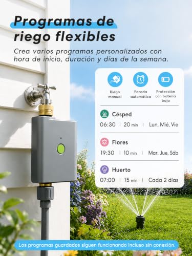 Programador riego WiFi automático Meross compatible con Apple HomeKit y Alexa 6