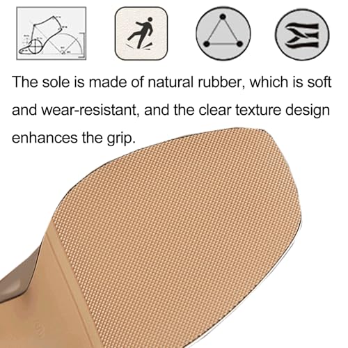 Women's Patent Leather Platform Chunky Heel Slingback Pumps Fashion Square Closed Toe Ankle Strap High Heel Mules Sandals for Party Dating Prom Dress Shoes4