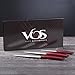 Vos Ceramic Knife Set | Red Ceramic Kitchen Knives with Covers (4