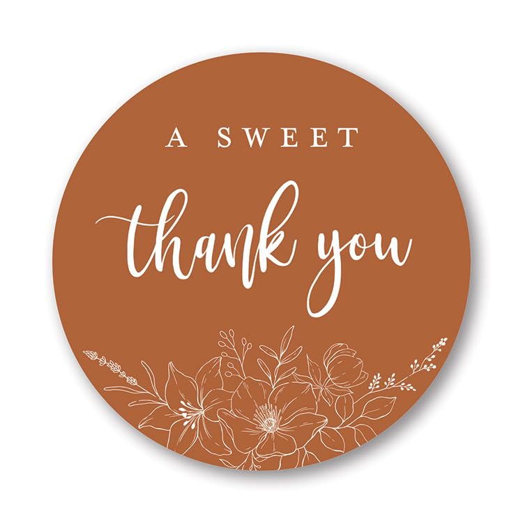 2"" Round A Sweet Thank You Wedding Favor Stickers (Set of 40 Labels) (Terracotta)