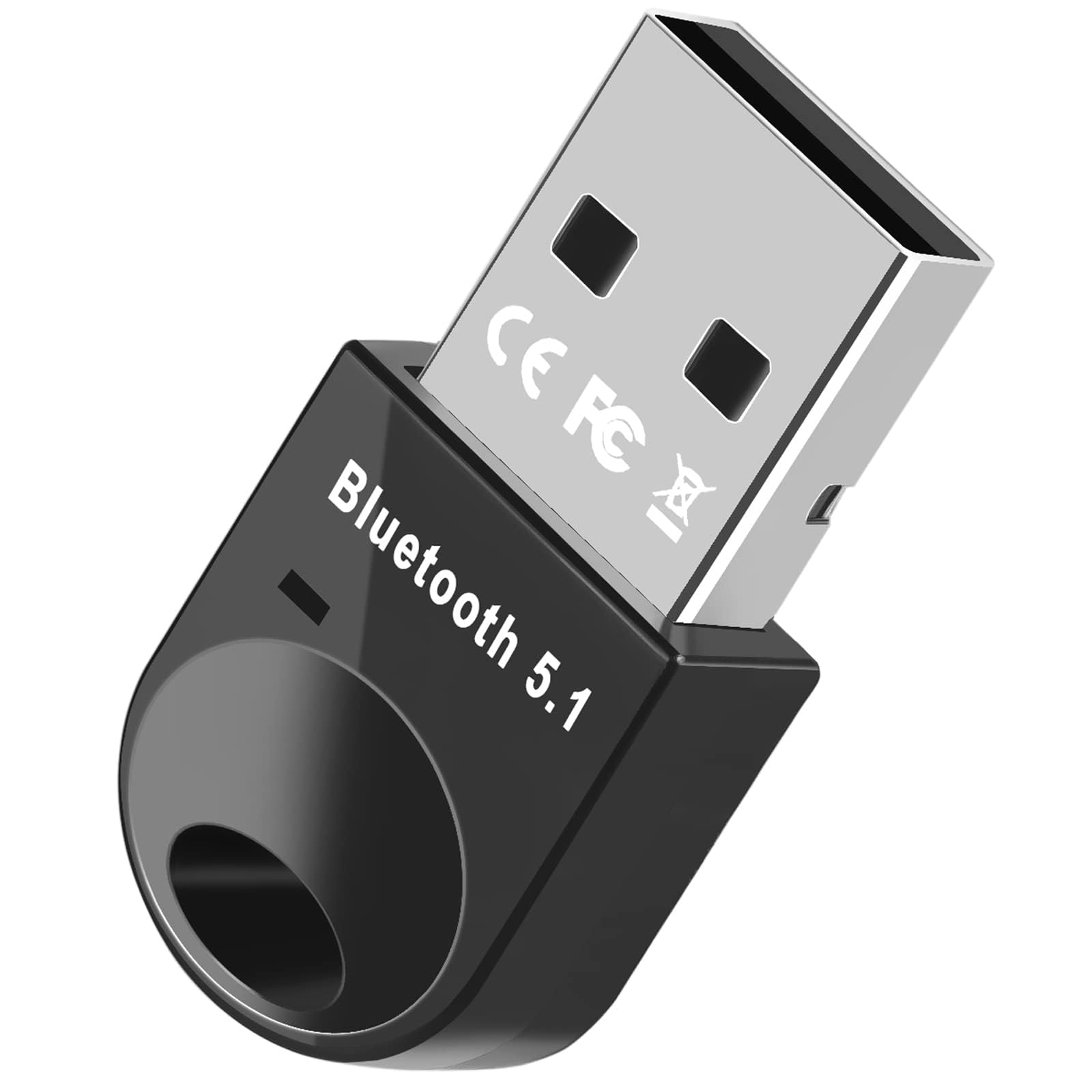 USB Bluetooth 5.0 Adapter, for PS4 PS5 Windows Mac Linux PC Computer, Compatible with Game Controller, Bluetooth Headphones, Speakers, Keyboard, Mouse, Printers, for Windows 11/10/8.1/8 (Black)