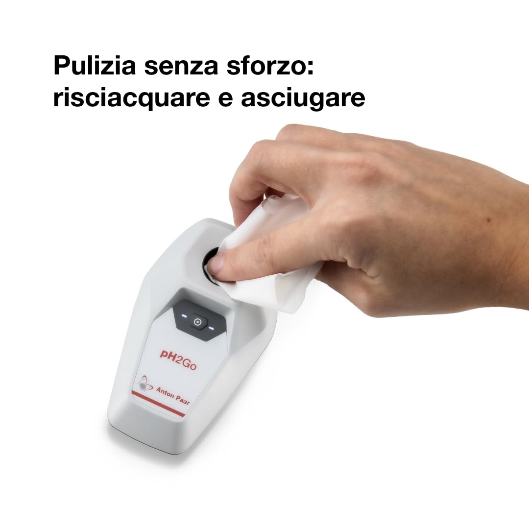pH2Go, misuratore di pH digitale di Anton Paar - Sensore ISFET senza vetro, calibrazione guidata (ATC), alta precisione, connessione con app (iOS/Android) | idroponica, acquario, piscina, acqua, birra
