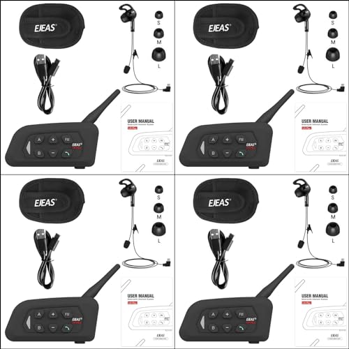 Image of Referee Communication System Sets, V4C Plus Referee Headsets with USB C Interface Right Earpiece for Volleyball Official Football Coach Crews Soccer Handball (4 Pack)