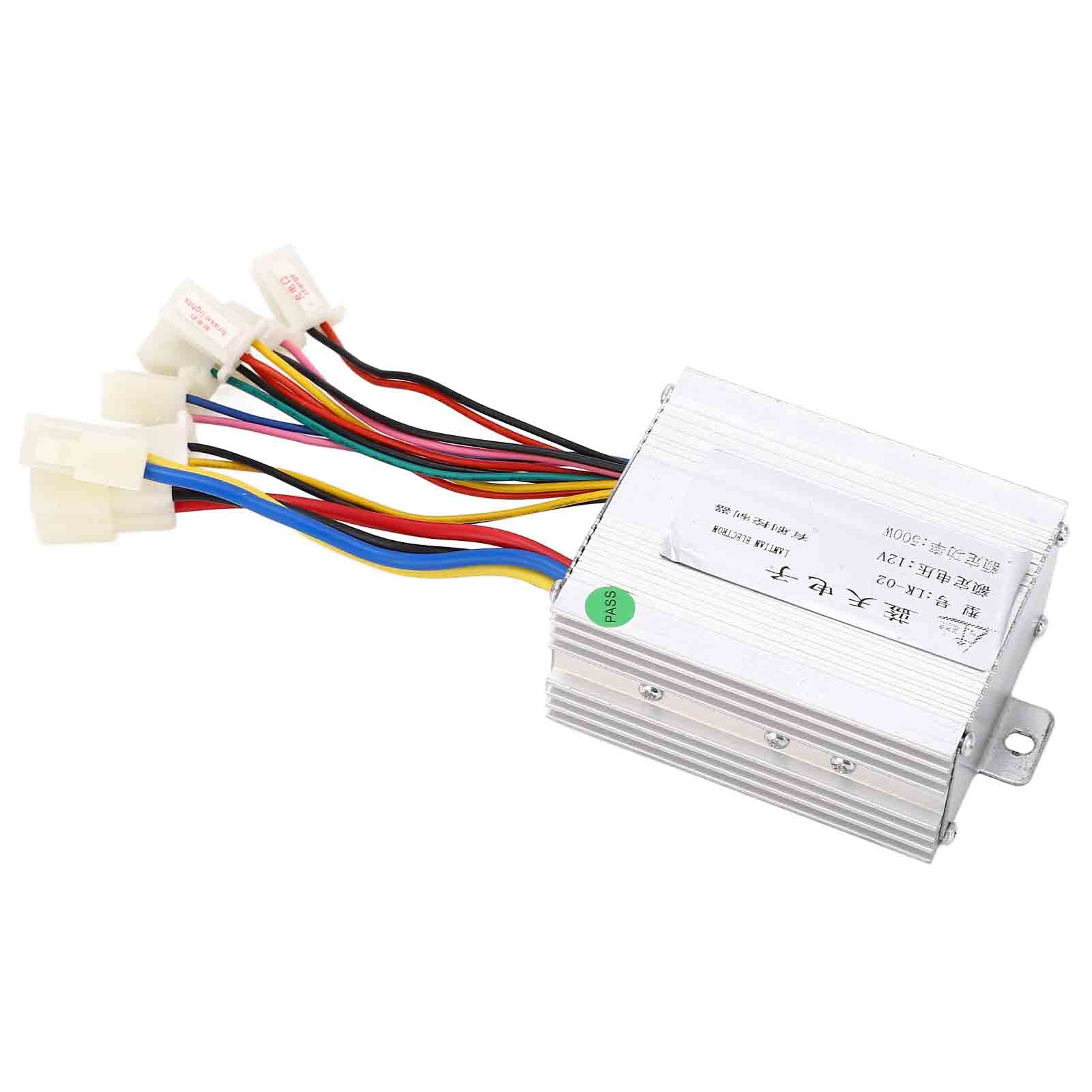 Fahrrad Motor Controller Set, 12V 500W Geschwindigkeitsregelung Elektrofahrrad Fußgaspedal Aluminiumlegierung Wärmeableitung zur Modifikation