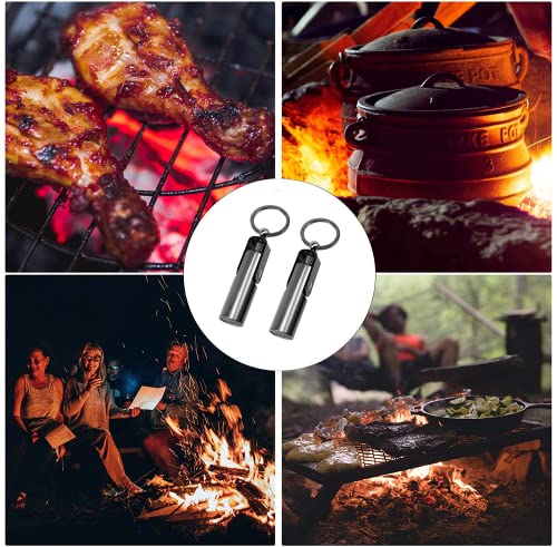 Somgem Permanent Match Keychain 2 Pack, Kerosene Refillable, Waterproof Flint Fire Starter For Outdoor Camping Emergency Survival Gear #TOP6