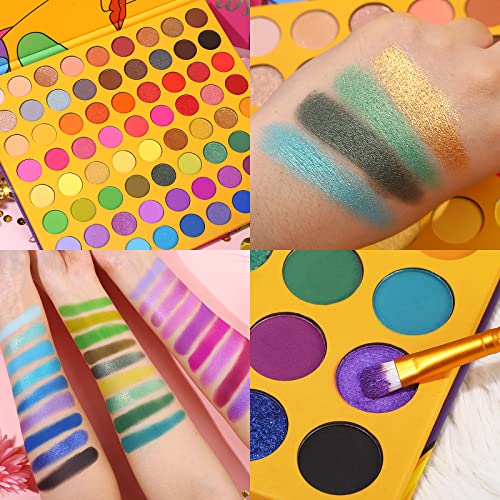 Ucanbe Shimmer Matte Eyeshadow Palette, Abstraction Make Up Pallet 72 Colors Stunning Rainbow Eye Shadow Palletes Makeup High Pigmented Blendable Women Beauty Kit (03) #TOP1