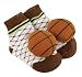 Stephan Baby Sports Fun Non-Skid Rattle Socks, Basketball, 6-12 Months