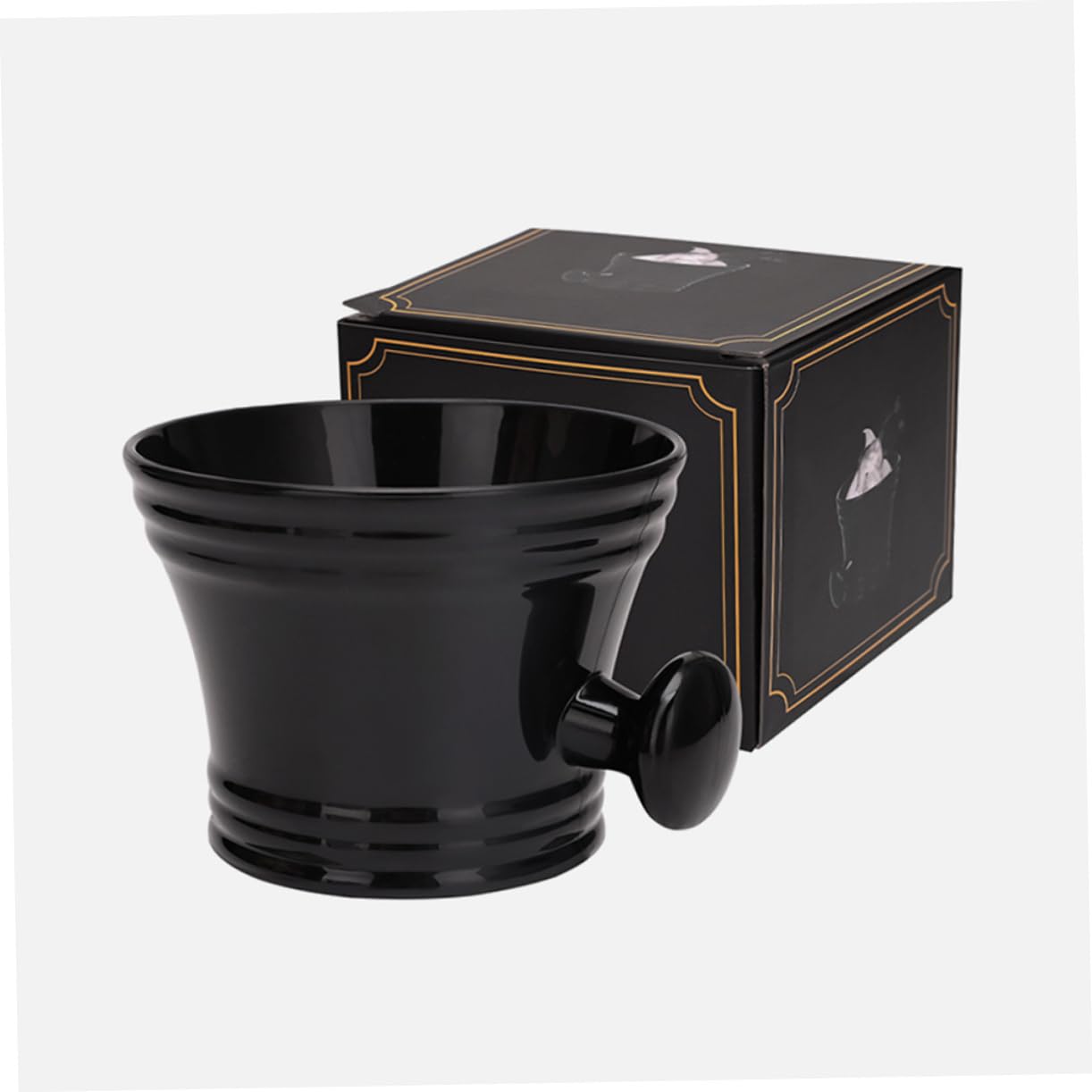 3 Ensembles ensemble de brosse à barbe trousse kit de rasage moussant blaireau homme synthétique Brosse et bol à raser blaireau et bol kit blaireau pour homme barbe de cochon Noir
