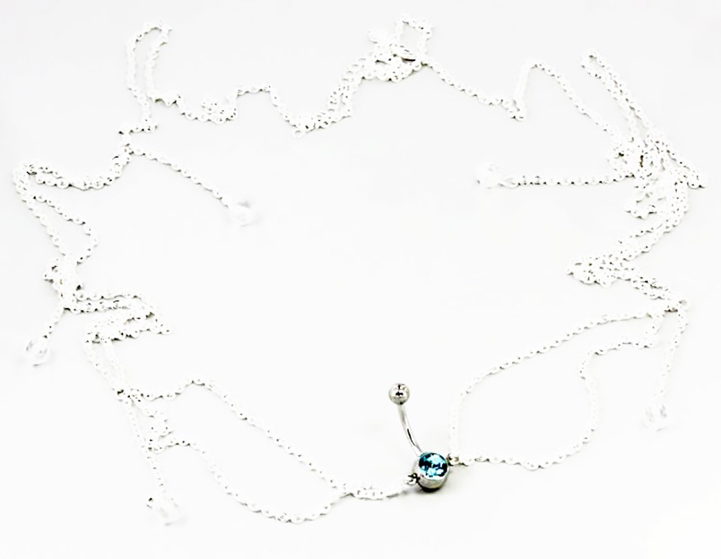Body Accentz® Belly Button Ring Navel Body Jewelry Dangle Waist Chain 14 Gauge PP121