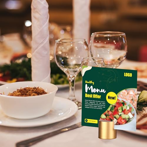 Image of Affrolling 48 Pcs Gold Place Card Holders Wooden Table Number Holders Bulk Mini Cylinder Table Stand for Name Cards Photo Picture Menu Tag Display Wedding Birthday Party Banquet Restaurant