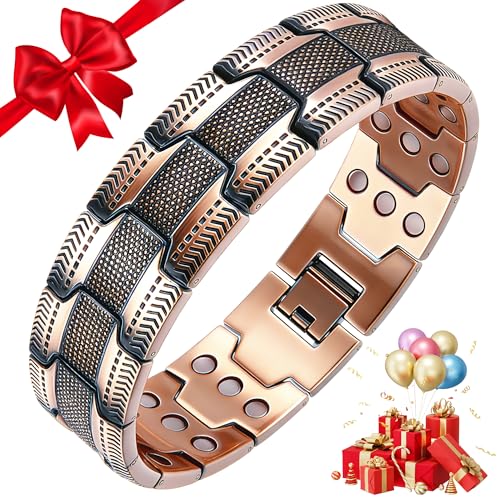 BOYUNSHI Kupferarmband Herren 3 Reihen Ultra-Starke Magnete...