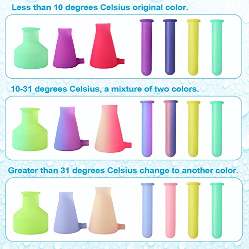 Liaojiong Color Changing Toddler Bath Toys - Soft Bath Toys For Kids Ages 4-8 - Silicone Science Mould Set With 4 Flasks 4 Test-Tubes 5 Pipes 1 Beaker 1 Stand 1 Mesh Bag - For Ages 3 And Up (15 Pcs) #TOP1