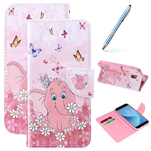 Robinsoni Case Compatible with Samsung Galaxy J530 PU Leather Phone Case Folio Flip Wallet Cover with Kickstand Book Style Cover Magnetic Closure Notebook Cover Foldable Wallet Phone Case Dumbo