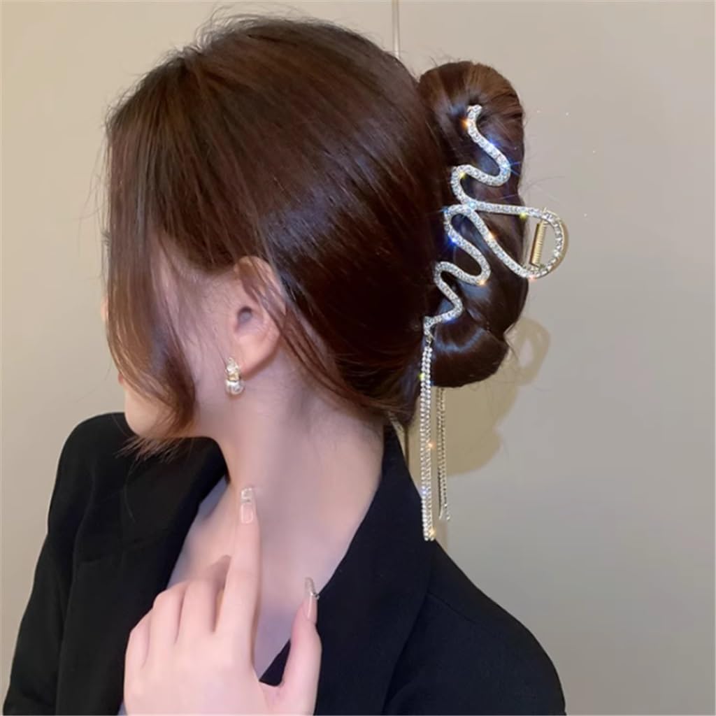 Pince à cheveux pampille diamant scintillant et chouchou pour femme