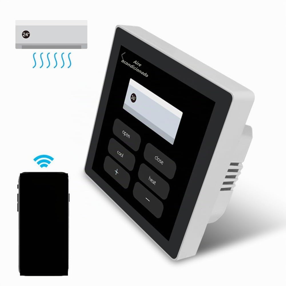 Tuya Smart Home Multiple Zigbee Smart Home Panel de Control Panel de Interruptores de 4 Pulgadas Control de Pantalla TáCtil en la Pared -Enchufe de la UE
