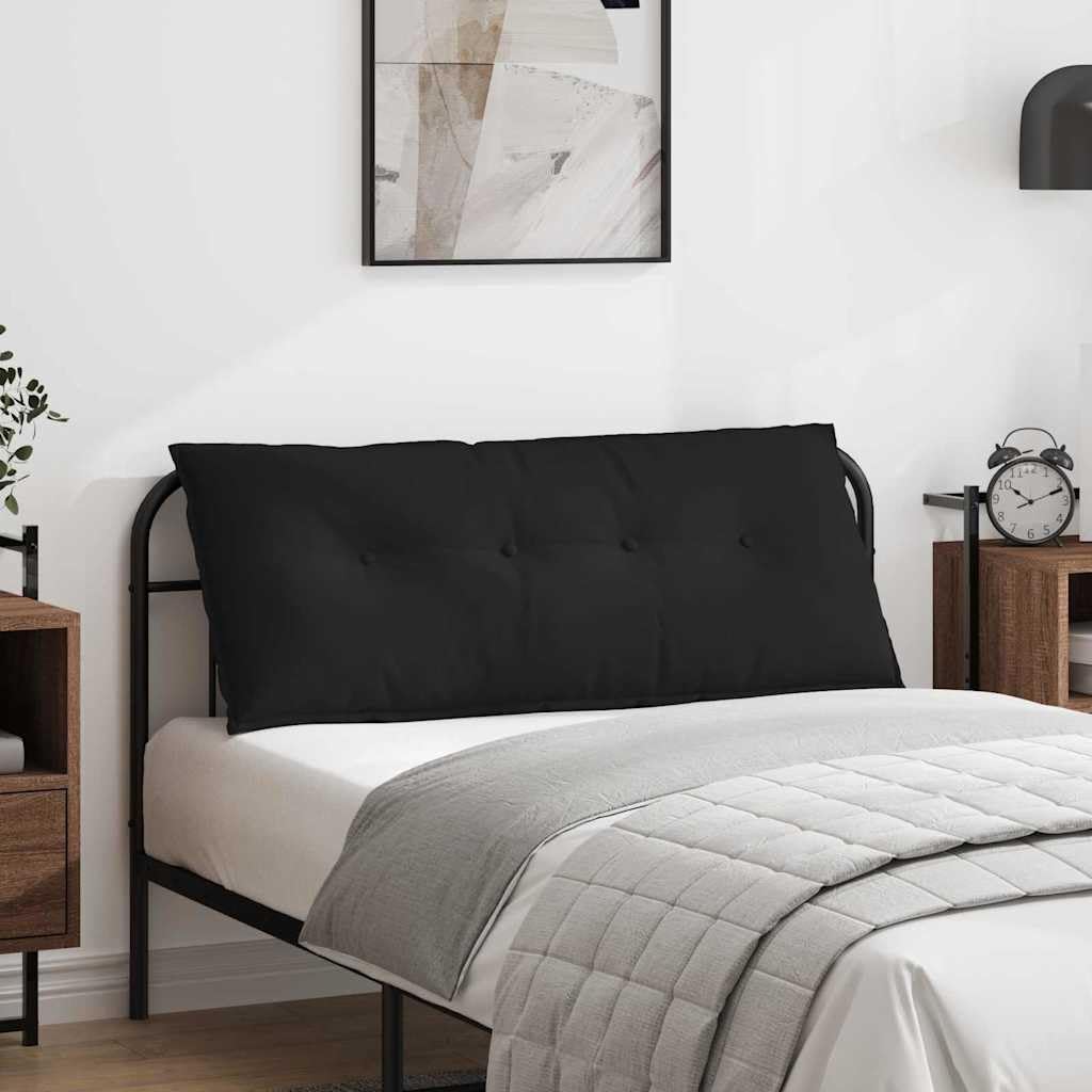 Cojín de respaldo de 120 x 50 cm – Cojín ergonómico para sofá y lectura de microfibra, funda extraíble con cremallera, para un cómodo apoyo lumbar en el salón y dormitorio, color negro