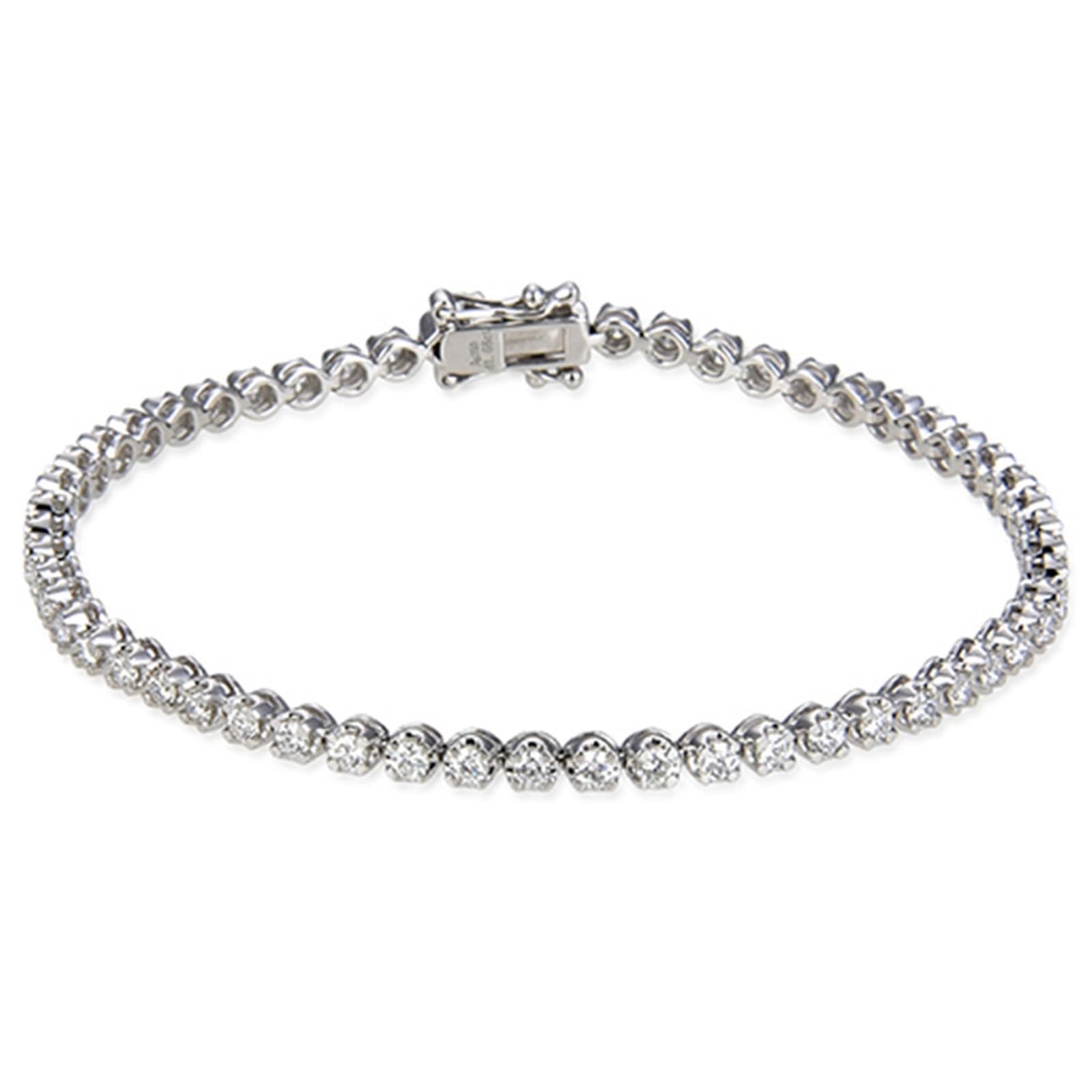 Bracciali Oro Bianco 750/585/375 Vero, Bracciale Diamante Donna 1.68ct 16-20 cm, Braccialetto Sposa Fidanzati