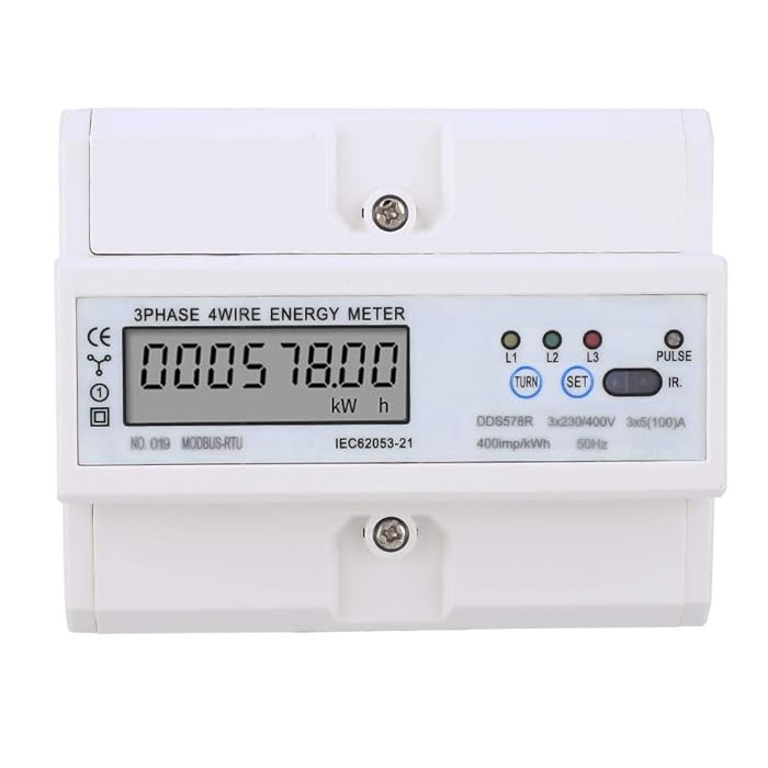 Buy Energy Meter, 3 Phase 4 Wire Digital LCD KWH Meter DIN Rail