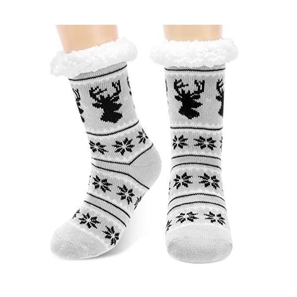 Calmare Aiglam Fleece Socken, Pantoffel Socken, Weihnachtssocken Damen Gemütliche Weiche Vlies Beleg Pantoffel Bett…