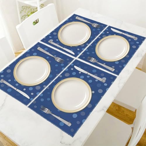 Sets de table à pois pour repas de famille conviviaux - 6
