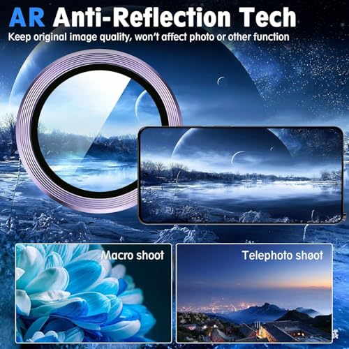 Image of Skinomi Camera Lens Protector Compatible For Samsung Galaxy S26 Ultra [Anti-Scratch] Premium Tempered Glass Film Aluminum Alloy Lens Ring Cover- purple Titanium