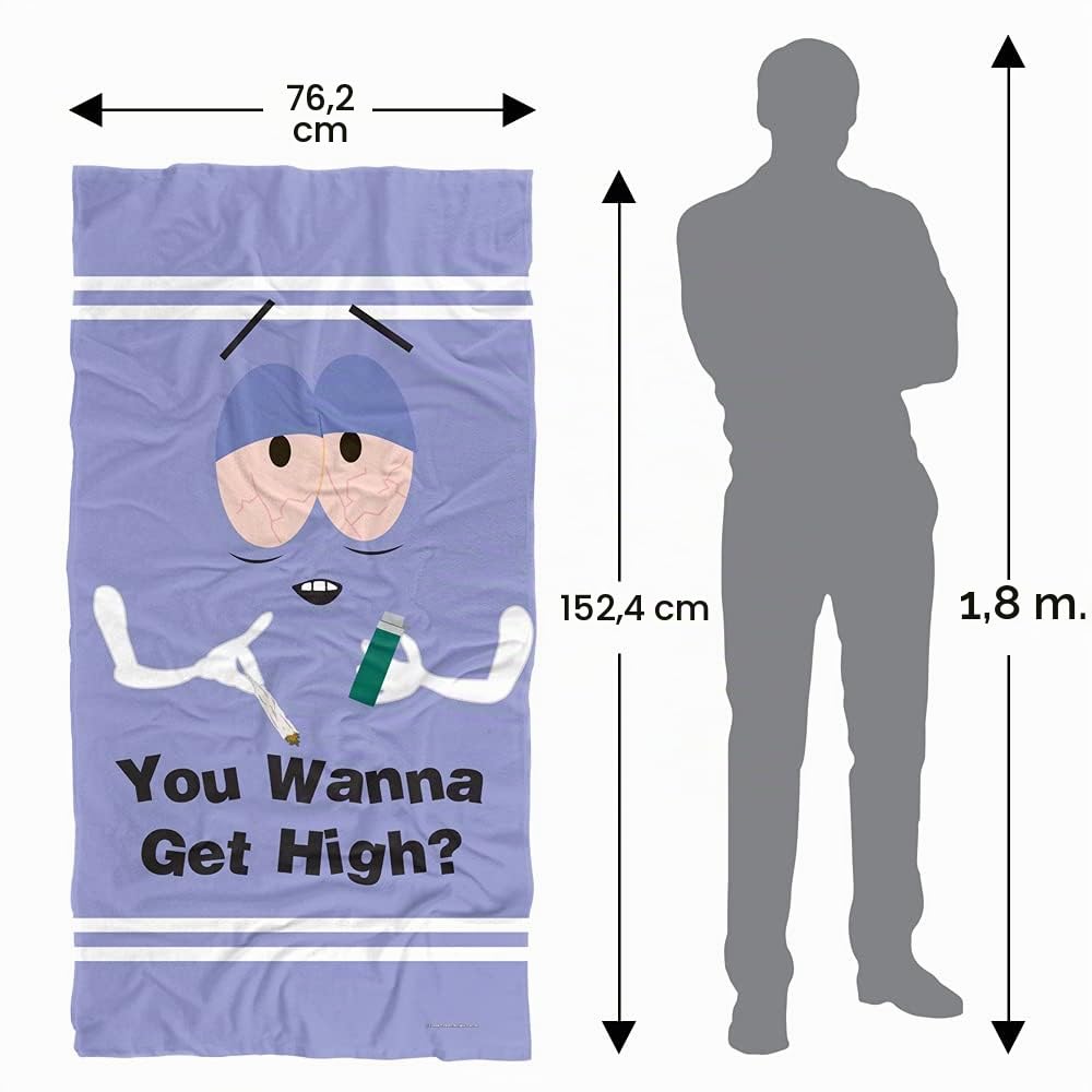 South Park Serviette de plage Wanna Get High sous licence officielle 76,2 x 152,4 cm