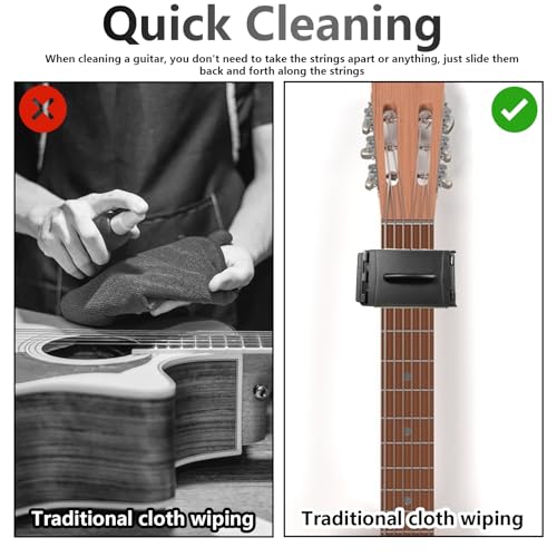 Starfa Lab 2 PCS Guitar String Cleaner,Electric Guitar Cleaning Maintenance Accessories,Fretboard Cloth for Electric Guitar, Violin, Bass, Ukulele, Musical Instrument Care