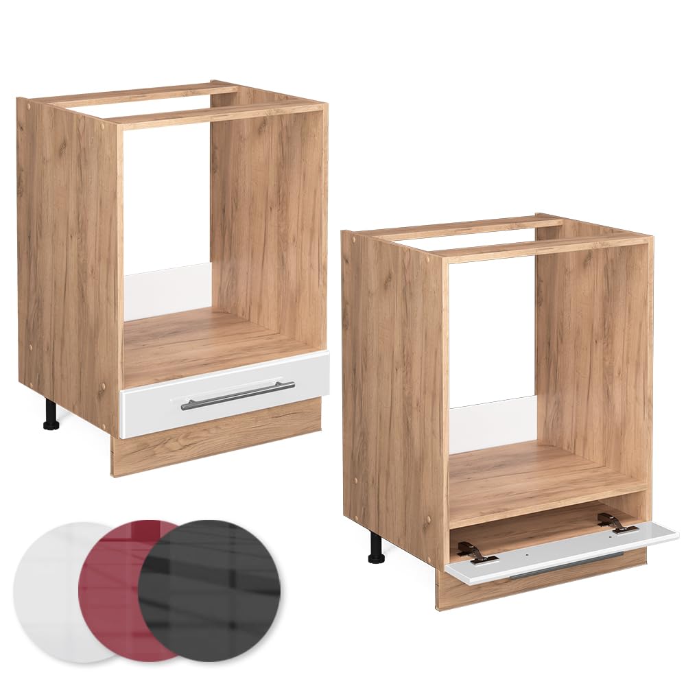 Vicco Herdumbauschrank Fame-Line, Weiß Hochglanz, 60 cm ohne Arbeitsplatte, zur Kombination mit weiteren Modulen der Fame-Line Serie