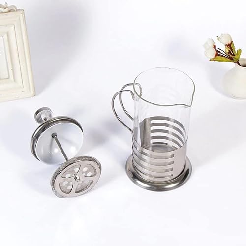 Cafeteira Prensa Francesa Cremeira 350ML Vidro Aço Inox Resistente