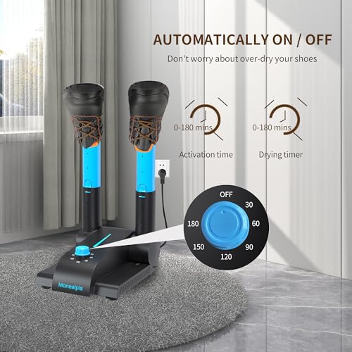 Monealpis Boot Dryer - Portable Shoe Dryer Warmer with Heat Blower, Timer, and Adjustable Foldable Rack for Work Boots, Shoes, Gloves, Helmets, Ski Boots, and Sneakers - Thumbnail 5