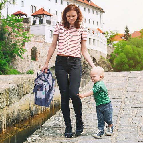 Image of Moclever 5Pcs Baby Nappy Diaper Bags Set-Baby Bags for Mom,Waterproof Maternity Bags with Bottle Bag,Food Bag&Changing Pad For Mom Dad
