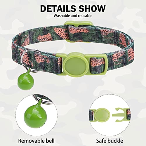 Dillybud Breakaway Cat Collars For Girl Boy Cats,Spring Summer All Weather Cat Collar Personalized Pattern 2 Pack,Cute Classic Safety Buckles And Bells,Adjustable Printed Nylon Colorful Pink #TOP2