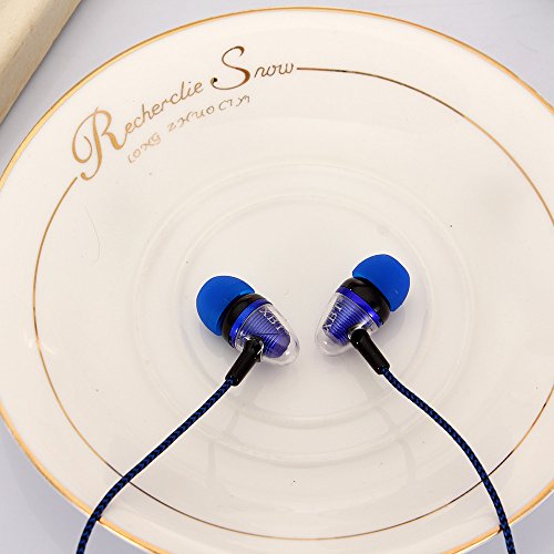 Amaping Universal 3.5mm in-Ear Stereo Earbuds Earphone Capsule Shape Clear Shell Protcetive Headphone Set for Cell Phone MP3 MP4 Player (Blue)