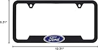 Vista 4 de Ford Logo 3D en negro ABS de plástico con 2 agujeros, soporte para marco de matrícula