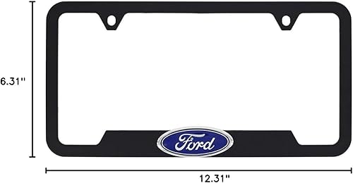 Miniatura 5 de Ford Logo 3D en negro ABS de plástico con 2 agujeros, soporte para marco de matrícula