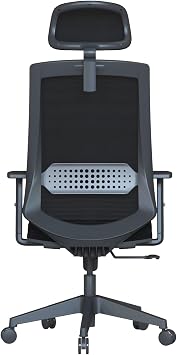 Casella Technical Office Furniture Adjustable Arm with Pordo Mesh Black Executive Work Chair with Movable Waist Support