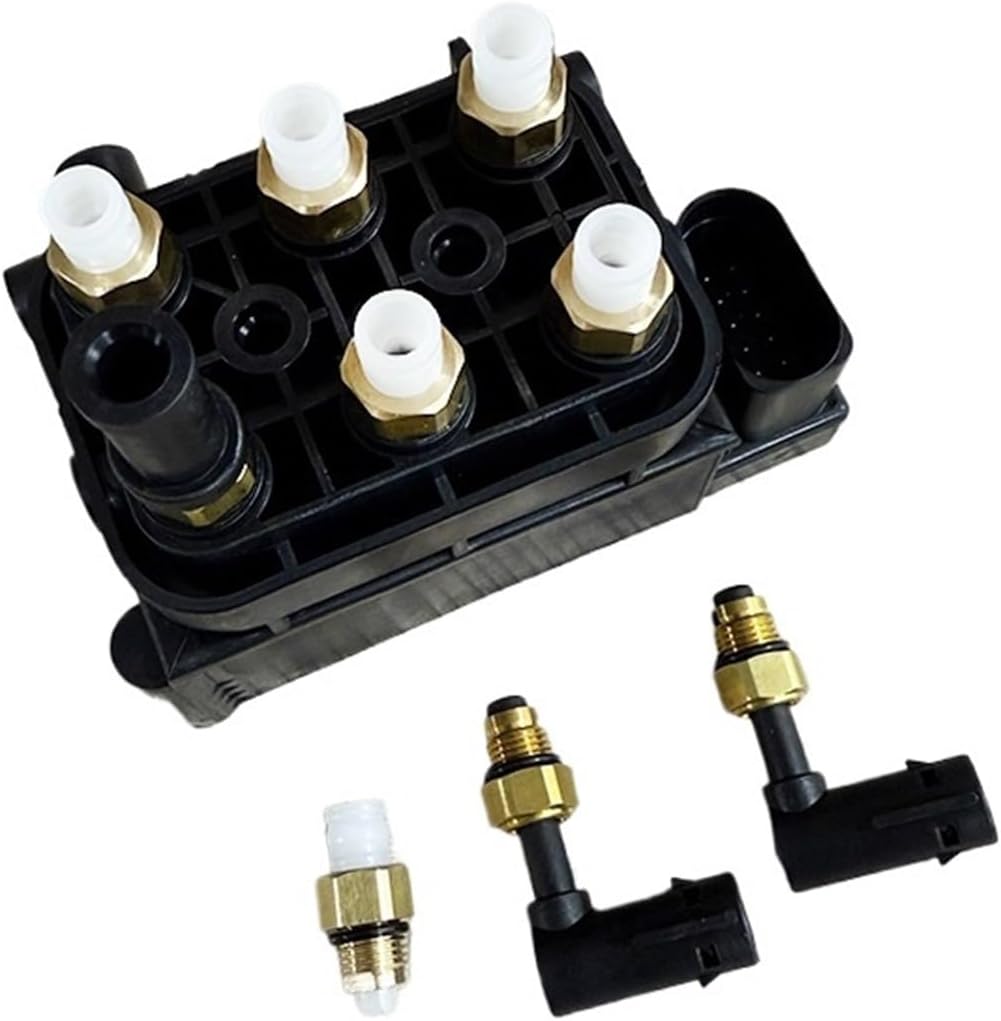 1set 68087233AA Air Suspension Solenoid Valve Block+Two Copper Valve Compatible For Continental Jeep WK2 13-20 Air Suspension Repair Kit