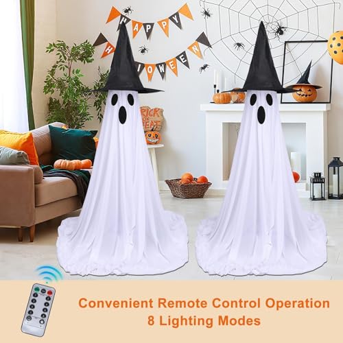 Fantôme d'Halloween réglable avec LED télécommandée pour extérieur - 6