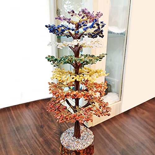 Image of 7 Chakra Crystal Tree (1500 Beads) M-Seal Showpieces for Feng Shui Decorative Items & Home Decoration | Showpiece for Home Decor Living Room | Ideal Spiritual Gift & Aesthetic Room Decoration