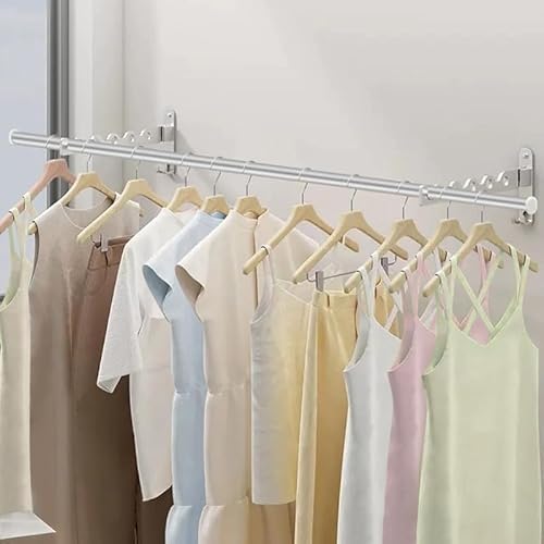 KryZaroシルバー120cm折りたたみ物干しラック 壁掛け兼スタンド式 120p物干し竿付き コンパクト室内物干し 脱衣室・浴室・窓枠・ベランダ多場所適用 穴あけ必要