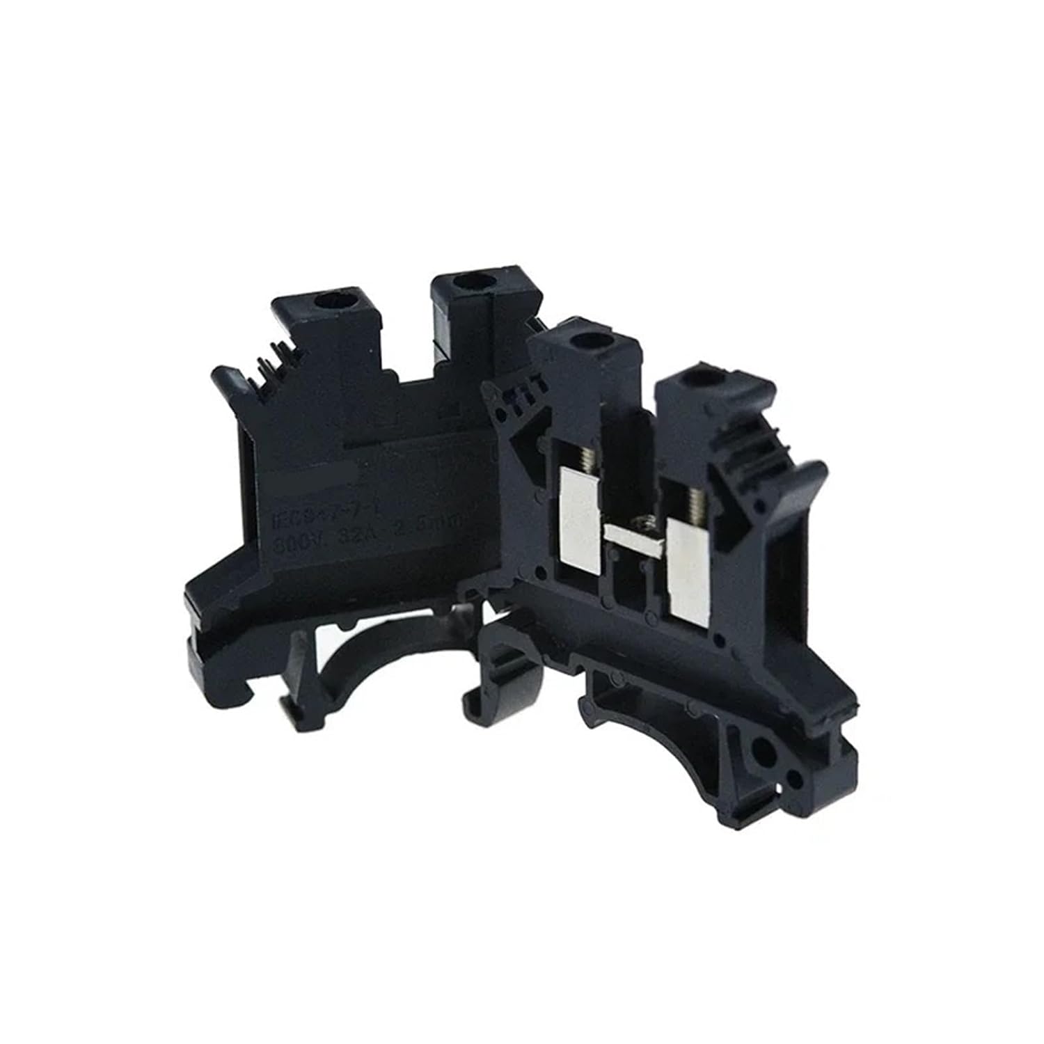 10pcs Din Rail Terminal Block UK-2.5B Wire Electrical Conductor Universal Connector Screw Connection Terminal Strip Block UK2.5B(Black)