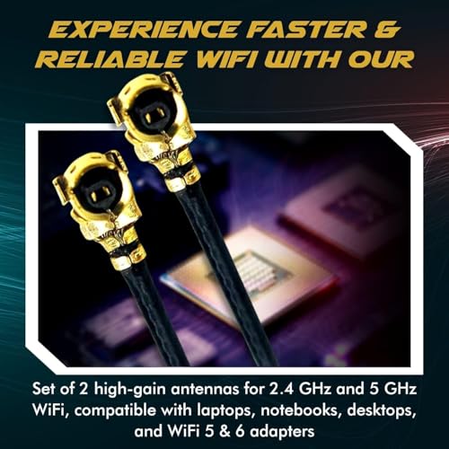 HMW WiFi Patch Antenna for PC Desktop Laptop Motherboard 1-Pair 10cm (4in) by HighZer0 Electronics - Used condition - Image 2
