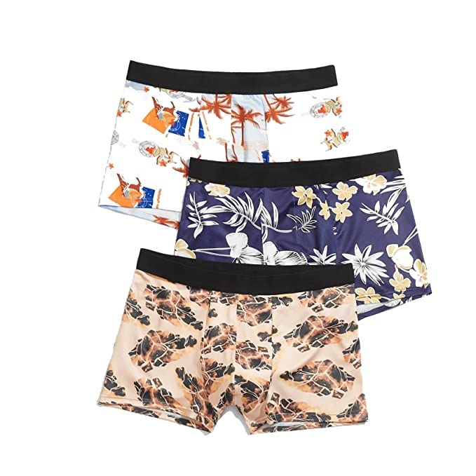 Image of Men's Ultra-Soft Material | Ice-Silk Short | Underwear | Brief Multi Color(Pack of 3) (L)