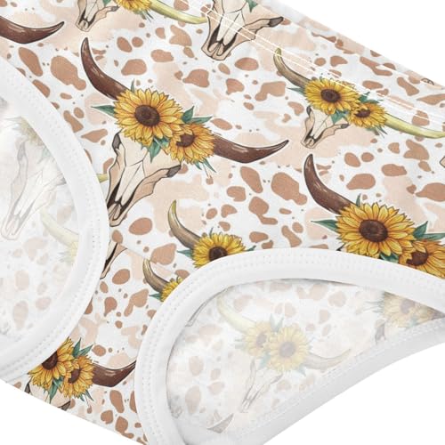 Joisal Flower Toddlers Underwear Floral 2t Cotton Little Girl Panties Cow Skulls Sunflowers Kids Briefs Undies4