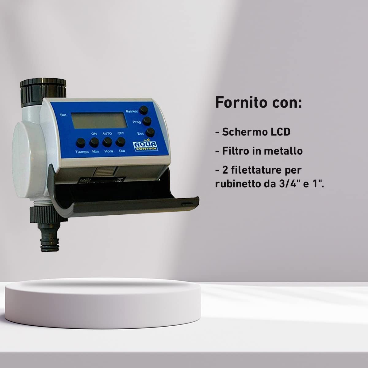 Aqua Control C4100 Programmatore d'Irrigazione per Giardino con display LCD fino a 8 Avviamenti al giorno