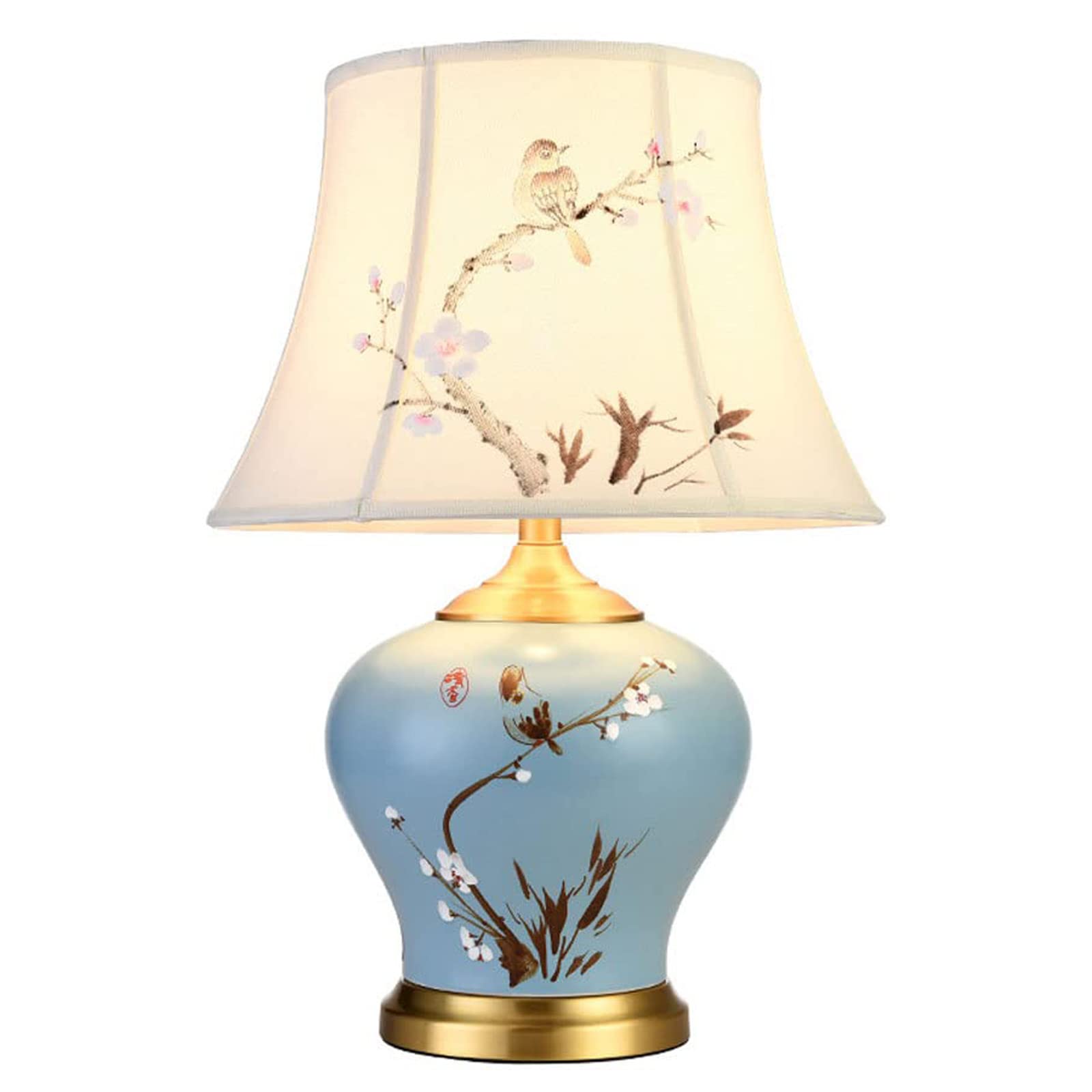 Lampa stołowa ceramiczna w stylu chińskim Klasyczne domowe lampy do sypialni do salonu Sypialnia Gabinet Lampka nocna Duże orientalne malowane ceramiczne lampy biurkowe