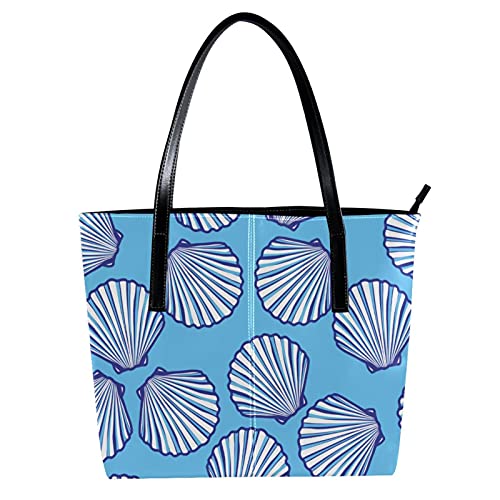 Sac à main fourre-tout personnalisé grand volume en cuir PU bleu