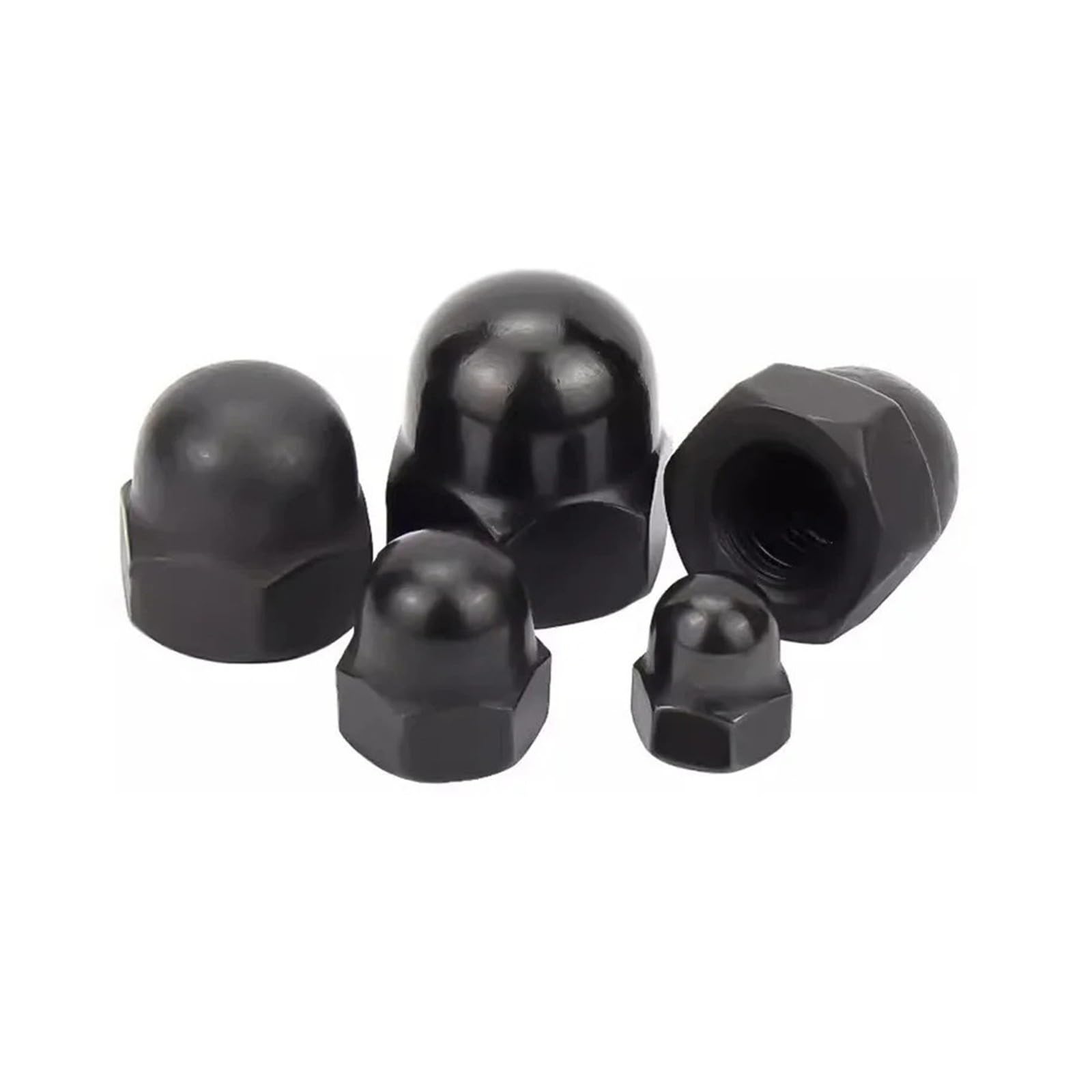 ZS Hardware Czarne nakrętki kołpakowe ze stali nierdzewnej 304 M3-M20 Dekoracyjna roleta kopułkowa(M20 2pcs)