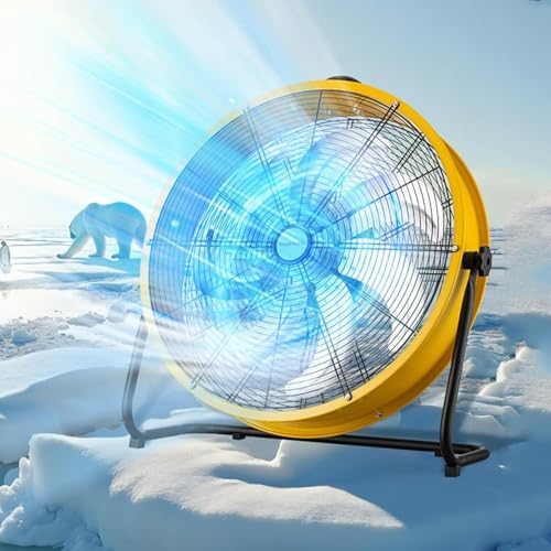Ventilador de suelo industrial, cuchillas de metal de 3 velocidades resistentes para uso comercial, gimnasio y garaje